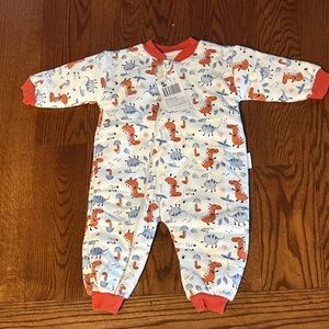 Dinosaur Print baby One Piece jumpsuit / sleeper casual warm comfort  NWT 12M